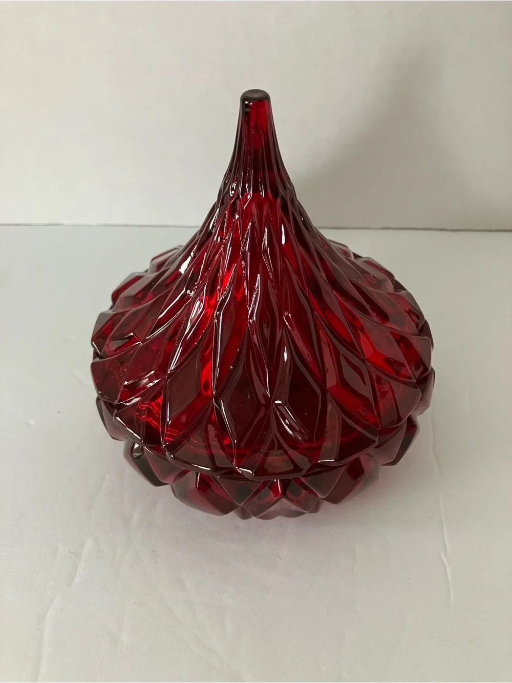 Shannon Lead Crystal Hershey’s Kiss Red Candy Dish